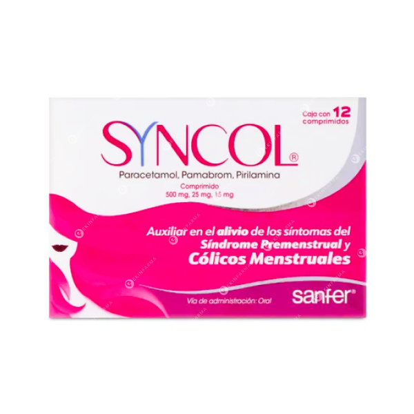 Syncol 500mg+25mg+15mg x 12 Comprimidos