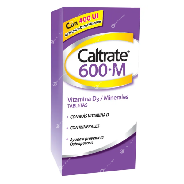 Caltrate 600+M 600mg + 400UI x 30 tabletas