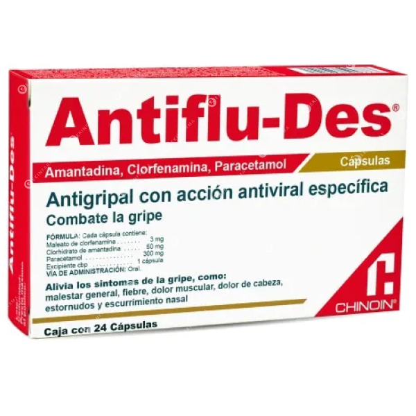 Antiflu-Des 50mg+3mg+300mg  x 24 Cápsulas