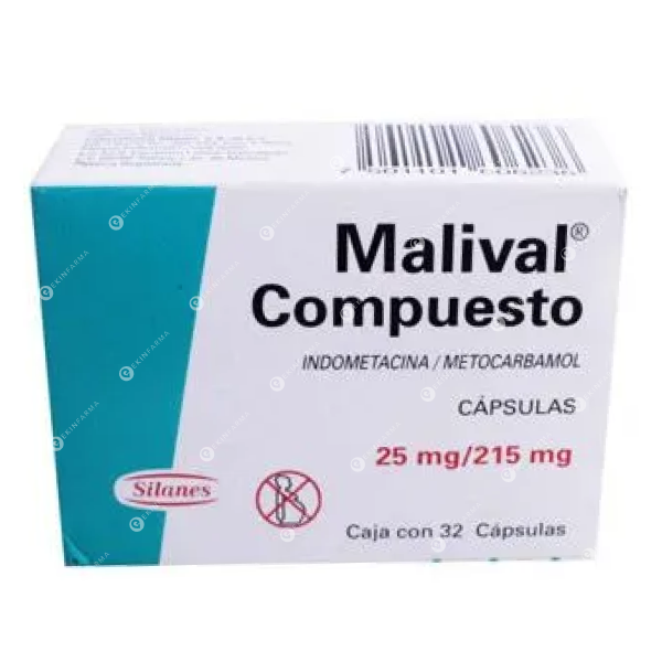 Malival Compuesto 25mg+215.mg x 32 Cápsulas